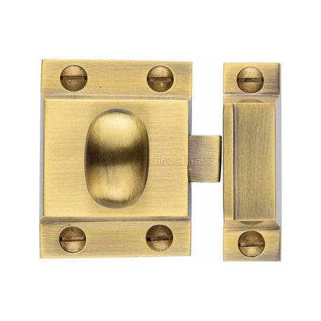 Heritage Brass Cabinet Hardware Antique Brass / Cabinet Turn Catch Heritage Brass - Cupboard Latch with Oval Turn Antique Brass Finish