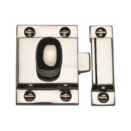 Heritage Brass Cabinet Hardware Polished Nickel / Cabinet Turn Catch Heritage Brass - Cupboard Latch with Oval Turn Polished Nickel Finish