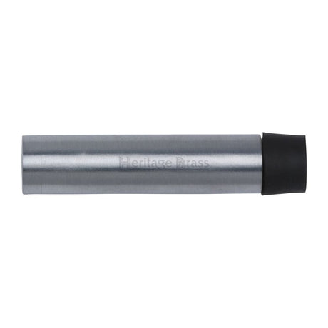 Heritage Brass Door Furniture Satin Chrome / Projection Door Stop Heritage Brass - Cylindrical Door Stop Without Rose 64mm Satin Chrome Finish