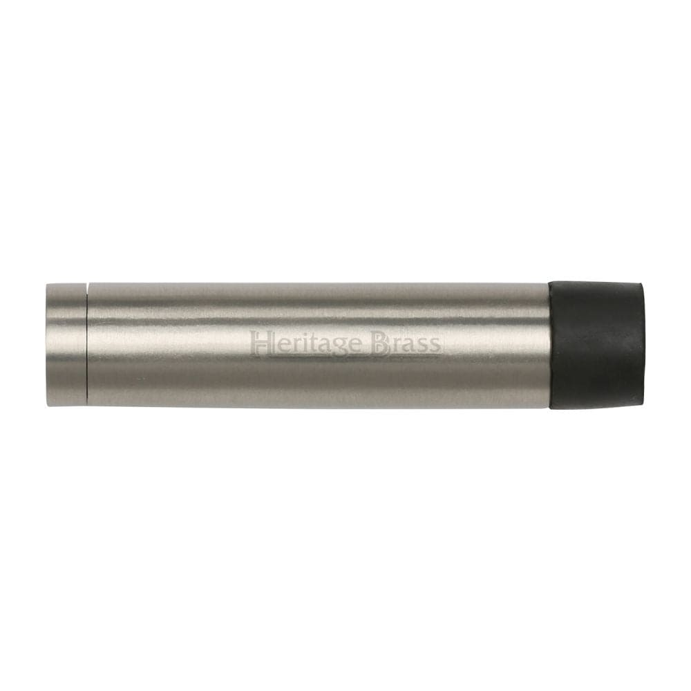 Heritage Brass Door Furniture Satin Nickel / Projection Door Stop Heritage Brass - Cylindrical Door Stop Without Rose 64mm Satin Nickel Finish