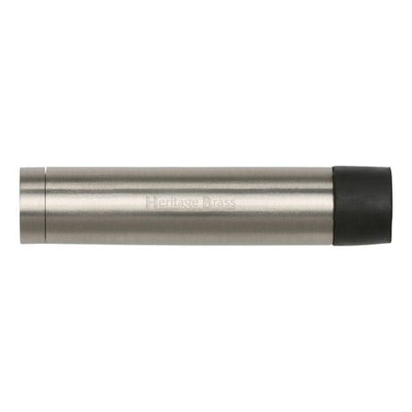 Heritage Brass Door Furniture Satin Nickel / Projection Door Stop Heritage Brass - Cylindrical Door Stop Without Rose 76mm Satin Nickel Finish