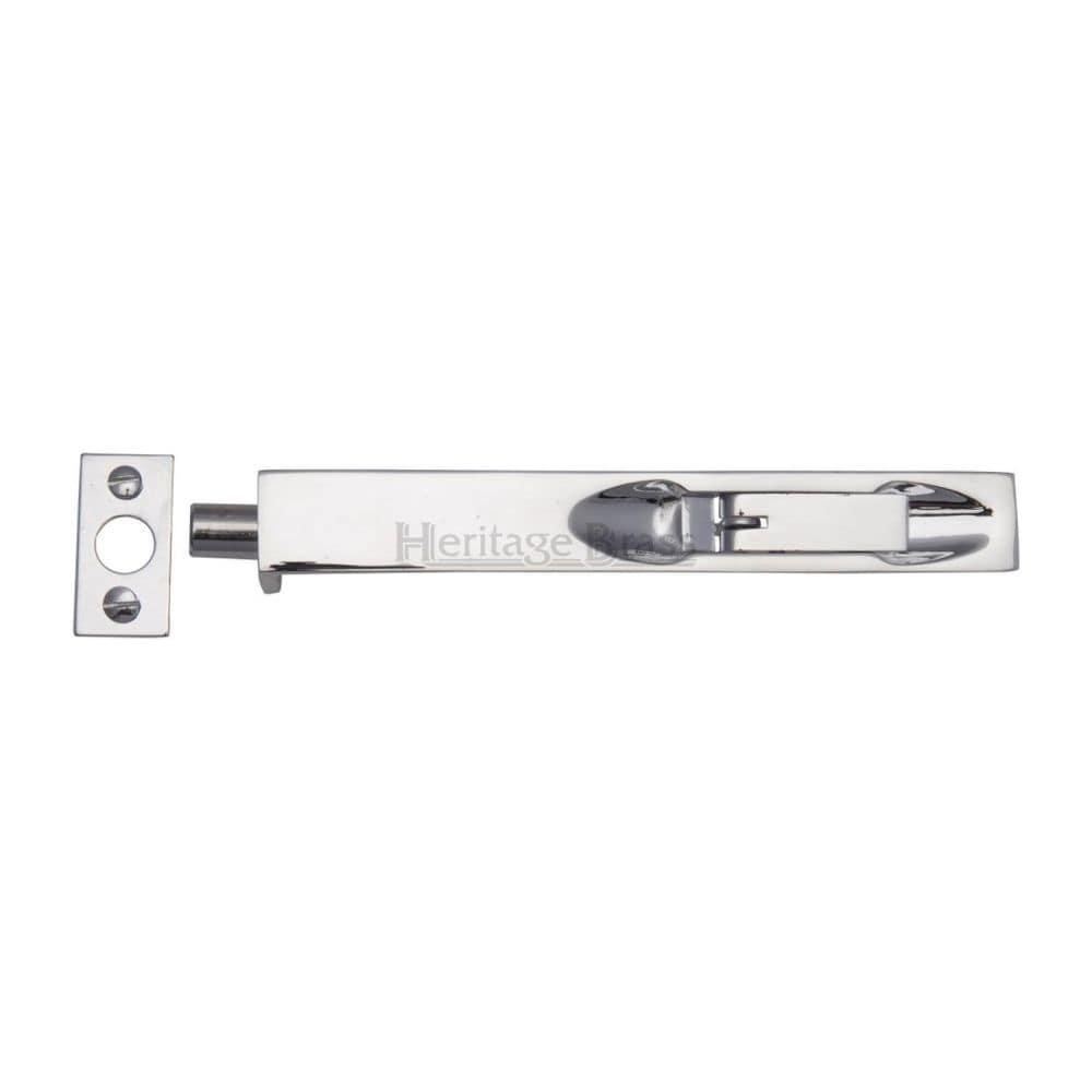Heritage Brass Accessories Polished Chrome / Flush Bolts / 250mm / 10" Heritage Brass - Door Bolt Flush Fitting 10" x .3/4" Polished Chrome Finish