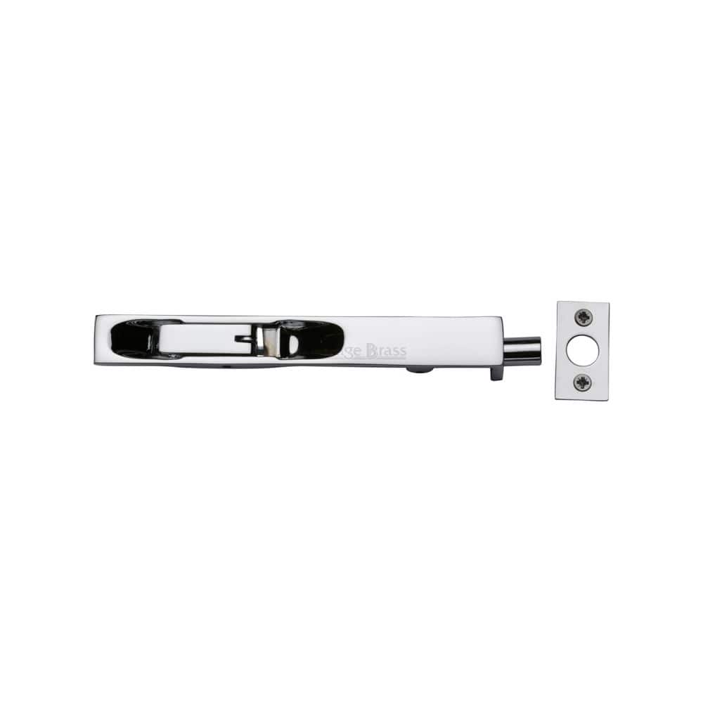Heritage Brass Accessories Polished Chrome / Flush Bolts / 150mm / 6" Heritage Brass - Door Bolt Flush Fitting 6" x .3/4" Polished Chrome Finish