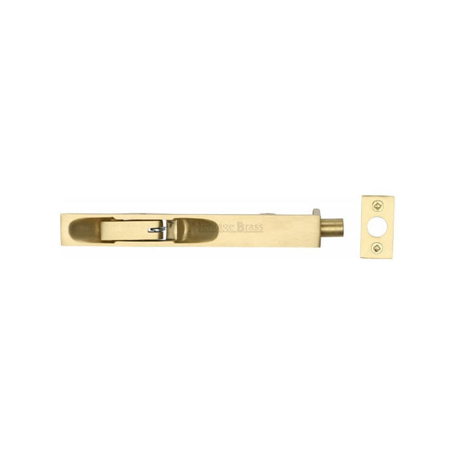 Heritage Brass Accessories Satin Brass / Flush Bolts / 150mm / 6" Heritage Brass - Door Bolt Flush Fitting 6" x .3/4" Satin Brass Finish