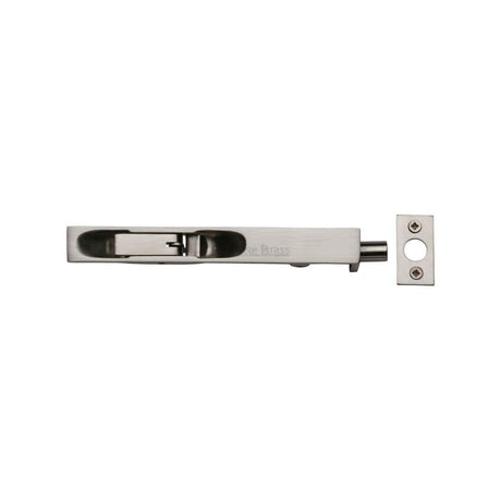 Heritage Brass Accessories Satin Nickel / Flush Bolts / 150mm / 6" Heritage Brass - Door Bolt Flush Fitting 6" x .3/4" Satin Nickel Finish