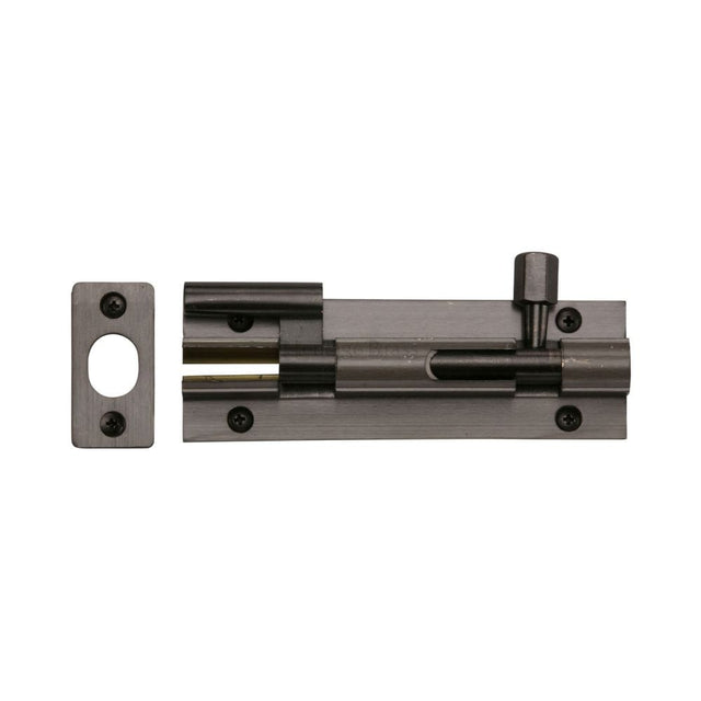 Heritage Brass Accessories Matt Bronze / Cranked Surface Bolts / 100mm / 4" Heritage Brass - Door Bolt Necked 4" x 1.25" Matt Bronze Finish