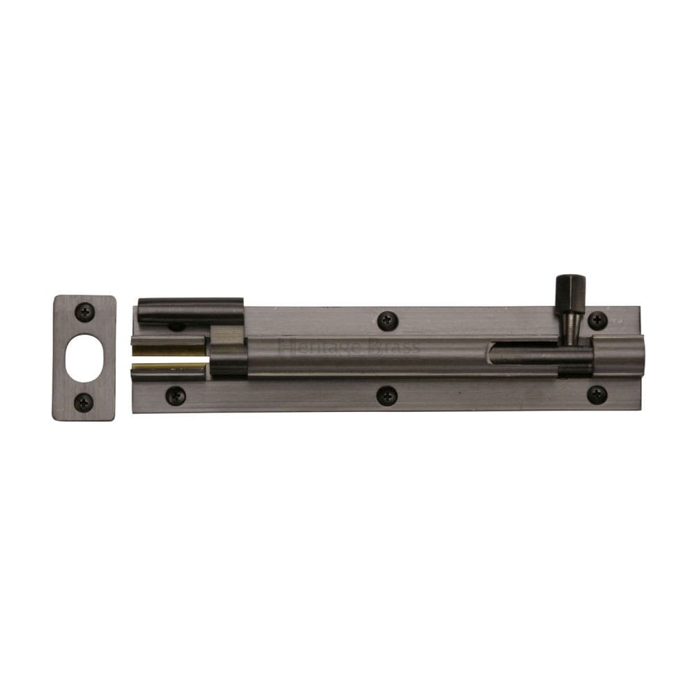 Heritage Brass Accessories Matt Bronze / Cranked Surface Bolts / 150mm / 6" Heritage Brass - Door Bolt Necked 6" x 1.25" Matt Bronze Finish