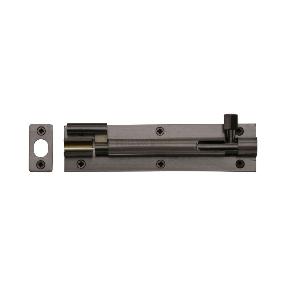 Heritage Brass Accessories Matt Bronze / Cranked Surface Bolts / 150mm / 6" Heritage Brass - Door Bolt Necked 6" x 1.5" Matt Bronze Finish