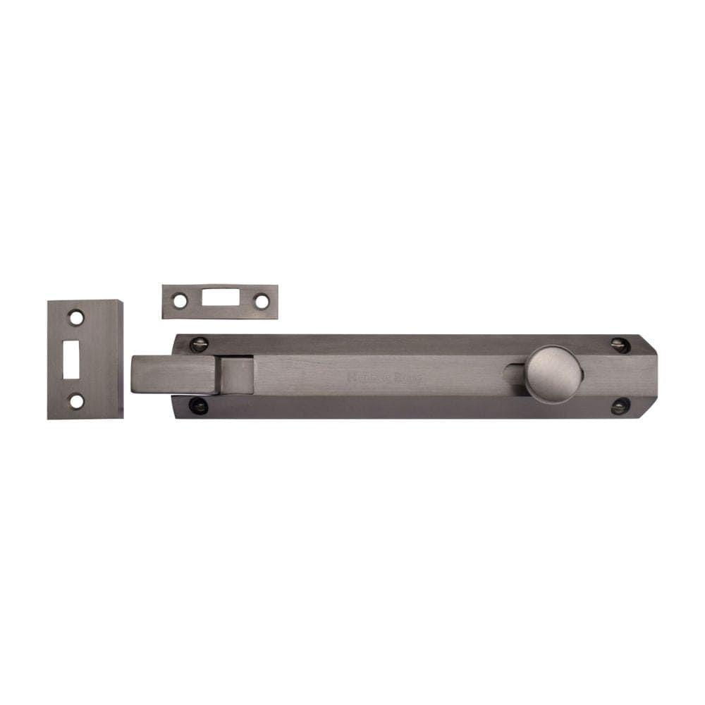 Heritage Brass Accessories Matt Bronze / Cranked Surface Bolts / 200mm / 8" Heritage Brass - Door Bolt Necked Flat 8" Matt Bronze Finish