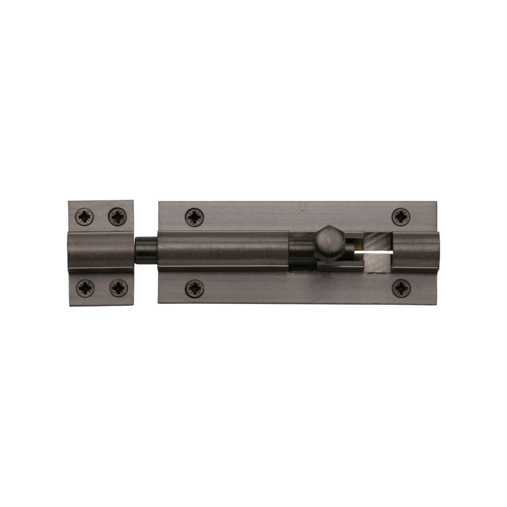 Heritage Brass Accessories Matt Bronze / Straight Surface Bolts / 100mm / 4" Heritage Brass - Door Bolt Straight 4" x 1.25" Matt Bronze Finish