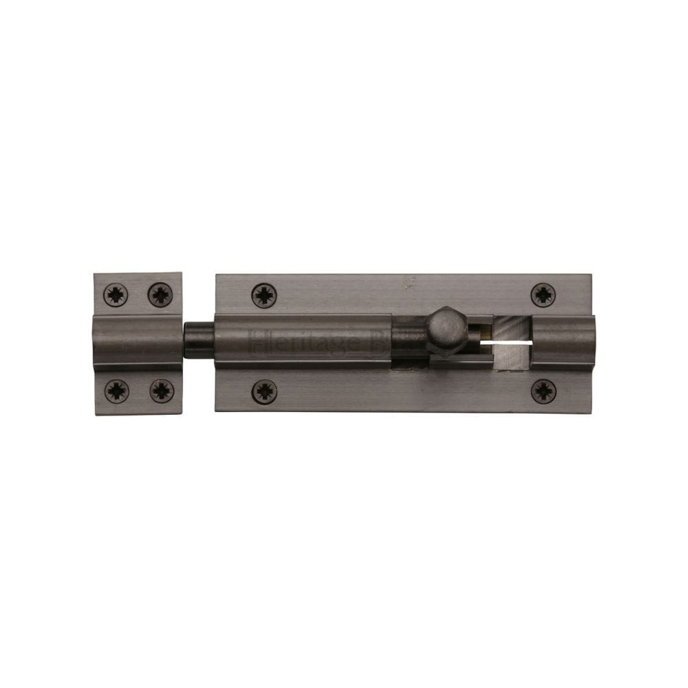 Heritage Brass Accessories Matt Bronze / Straight Surface Bolts / 100mm / 4" Heritage Brass - Door Bolt Straight 4" x 1.5" Matt Bronze Finish