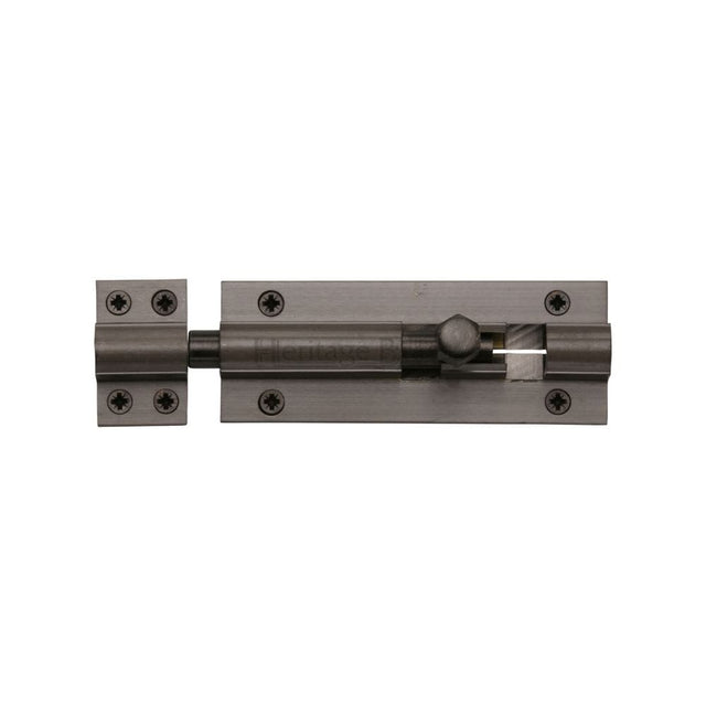 Heritage Brass Accessories Matt Bronze / Straight Surface Bolts / 100mm / 4" Heritage Brass - Door Bolt Straight 4" x 1.5" Matt Bronze Finish