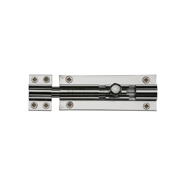 Heritage Brass Accessories Polished Chrome / Straight Surface Bolts / 100mm / 4" Heritage Brass - Door Bolt Straight 4" x 1.5" Polished Chrome Finish