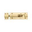 Heritage Brass Accessories Satin Brass / Straight Surface Bolts / 100mm / 4" Heritage Brass - Door Bolt Straight 4" x 1.5" Satin Brass Finish