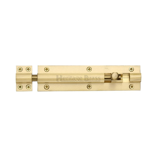 Heritage Brass Accessories Satin Brass / Straight Surface Bolts / 150mm / 6" Heritage Brass - Door Bolt Straight 6" x 1.5" Satin Brass Finish