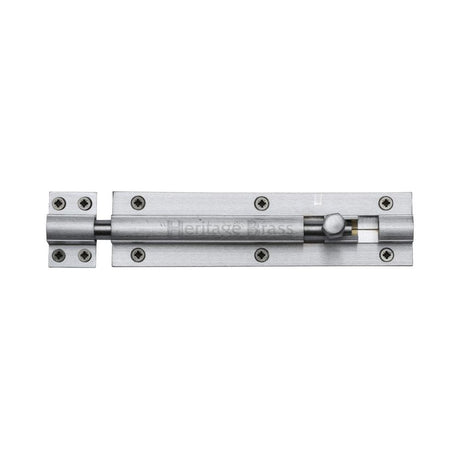 Heritage Brass Accessories Satin Chrome / Straight Surface Bolts / 150mm / 6" Heritage Brass - Door Bolt Straight 6" x 1.5" Satin Chrome Finish