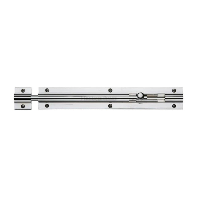 Heritage Brass Accessories Polished Chrome / Straight Surface Bolts / 200mm / 8" Heritage Brass - Door Bolt Straight 8" x 1.25" Polished Chrome Finish