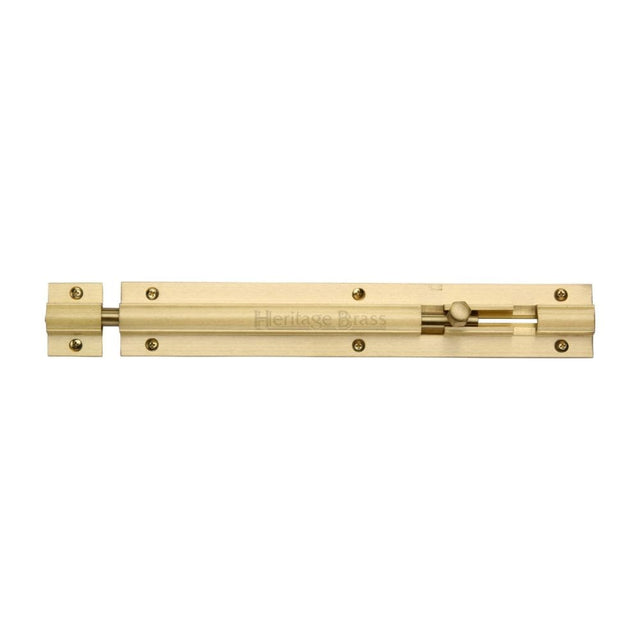Heritage Brass Accessories Satin Brass / Straight Surface Bolts / 200mm / 8" Heritage Brass - Door Bolt Straight 8" x 1.25" Satin Brass Finish