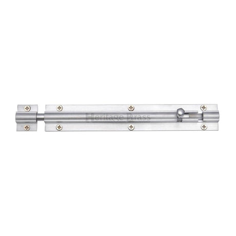 Heritage Brass Accessories Satin Chrome / Straight Surface Bolts / 200mm / 8" Heritage Brass - Door Bolt Straight 8" x 1.25" Satin Chrome Finish
