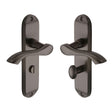 Heritage Brass Door Furniture Matt Bronze / Bathroom Lock Handles Heritage Brass - Door Handle for Bathroom Algarve Design Matt Bronze Finish
