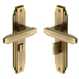 Heritage Brass Door Furniture Antique Brass / Bathroom Lock Handles Heritage Brass - Door Handle for Bathroom Astoria Design Antique Brass Finish