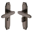 Heritage Brass Door Furniture Matt Bronze / Bathroom Lock Handles Heritage Brass - Door Handle for Bathroom Astoria Design Matt Bronze Finish