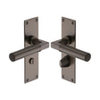 Heritage Brass Door Furniture Matt Bronze / Bathroom Lock Handles Heritage Brass - Door Handle for Bathroom Bauhaus Design Matt Bronze Finish