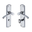 Heritage Brass Door Furniture Polished Chrome / Bathroom Lock Handles Heritage Brass - Door Handle for Bathroom Diplomat Design Polished Chrome Finish