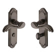 Heritage Brass Door Furniture Matt Bronze / Bathroom Lock Handles Heritage Brass - Door Handle for Bathroom Lisboa Design Matt Bronze Finish