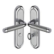 Heritage Brass Door Furniture Apollo Dual Finish,Satin Chrome/Polished Chrome / Bathroom Lock Handles Heritage Brass - Door Handle for Bathroom Saturn Design Apollo Finish