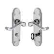 Heritage Brass Door Furniture Polished Chrome / Bathroom Lock Handles Heritage Brass - Door Handle for Bathroom Savoy Design Polished Chrome Finish