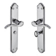 Heritage Brass Door Furniture Polished Chrome / Bathroom Lock Handles Heritage Brass - Door Handle for Bathroom Verona Design Polished Chrome Finish