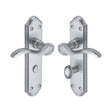 Heritage Brass Door Furniture Satin Chrome / Bathroom Lock Handles Heritage Brass - Door Handle for Bathroom Verona Small Design Satin Chrome Finish