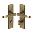 Heritage Brass Door Furniture Antique Brass / Bathroom Lock Handles Heritage Brass - Door Handle for Bathroom Victoria Design Antique Brass Finish