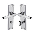 Heritage Brass Door Furniture Polished Chrome / Bathroom Lock Handles Heritage Brass - Door Handle for Bathroom Victoria Design Polished Chrome Finish