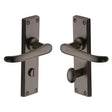 Heritage Brass Door Furniture Matt Bronze / Bathroom Lock Handles Heritage Brass - Door Handle for Bathroom Windsor Design Matt Bronze Finish
