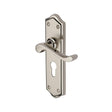 Heritage Brass Door Furniture Mercury Dual Finish,Satin Nickel and Polished Nickel / Euro Profile Lock Handles Heritage Brass - Door Handle for Euro Profile Plate Buckingham Design Mercury Fi