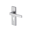 Heritage Brass Door Furniture Polished Chrome / Euro Profile Lock Handles Heritage Brass - Door Handle for Euro Profile Plate Delta Design Polished Chrome Fin