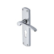Heritage Brass Door Furniture Polished Chrome / Euro Profile Lock Handles Heritage Brass - Door Handle for Euro Profile Plate Diplomat Design Polished Chrome