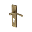 Heritage Brass Door Furniture Antique Brass / Euro Profile Lock Handles Heritage Brass - Door Handle for Euro Profile Plate Sophia Design Antique Brass Fin