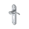 Heritage Brass Door Furniture Satin Chrome / Euro Profile Lock Handles Heritage Brass - Door Handle for Euro Profile Plate Verona Small Design Satin Chr