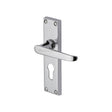 Heritage Brass Door Furniture Polished Chrome / Euro Profile Lock Handles Heritage Brass - Door Handle for Euro Profile Plate Victoria Design Polished Chrome