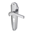 Heritage Brass Door Furniture Polished Chrome / Euro Profile Lock Handles Heritage Brass - Door Handle for Euro Profile Plate Waldorf Design Polished Chrome F