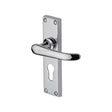 Heritage Brass Door Furniture Polished Chrome / Euro Profile Lock Handles Heritage Brass - Door Handle for Euro Profile Plate Windsor Design Polished Chrome F
