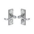 Heritage Brass Door Furniture Satin Chrome / Privacy Handles Heritage Brass - Door Handle for Privacy Set Bedford Short Design Satin Chrome Fi