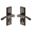 Heritage Brass Door Furniture Matt Bronze / Privacy Handles Heritage Brass - Door Handle for Privacy Set Sophia Short Design Matt Bronze Fin
