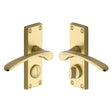 Heritage Brass Door Furniture Satin Brass / Privacy Handles Heritage Brass - Door Handle for Privacy Set Sophia Short Design Satin Brass Fini