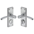 Heritage Brass Door Furniture Satin Chrome / Privacy Handles Heritage Brass - Door Handle for Privacy Set Sophia Short Design Satin Chrome Fin