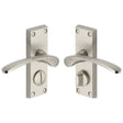 Heritage Brass Door Furniture Satin Nickel / Privacy Handles Heritage Brass - Door Handle for Privacy Set Sophia Short Design Satin Nickel Fin