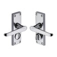 Heritage Brass Door Furniture Polished Chrome / Privacy Handles Heritage Brass - Door Handle for Privacy Set Victoria Short Design Polished Chrome F